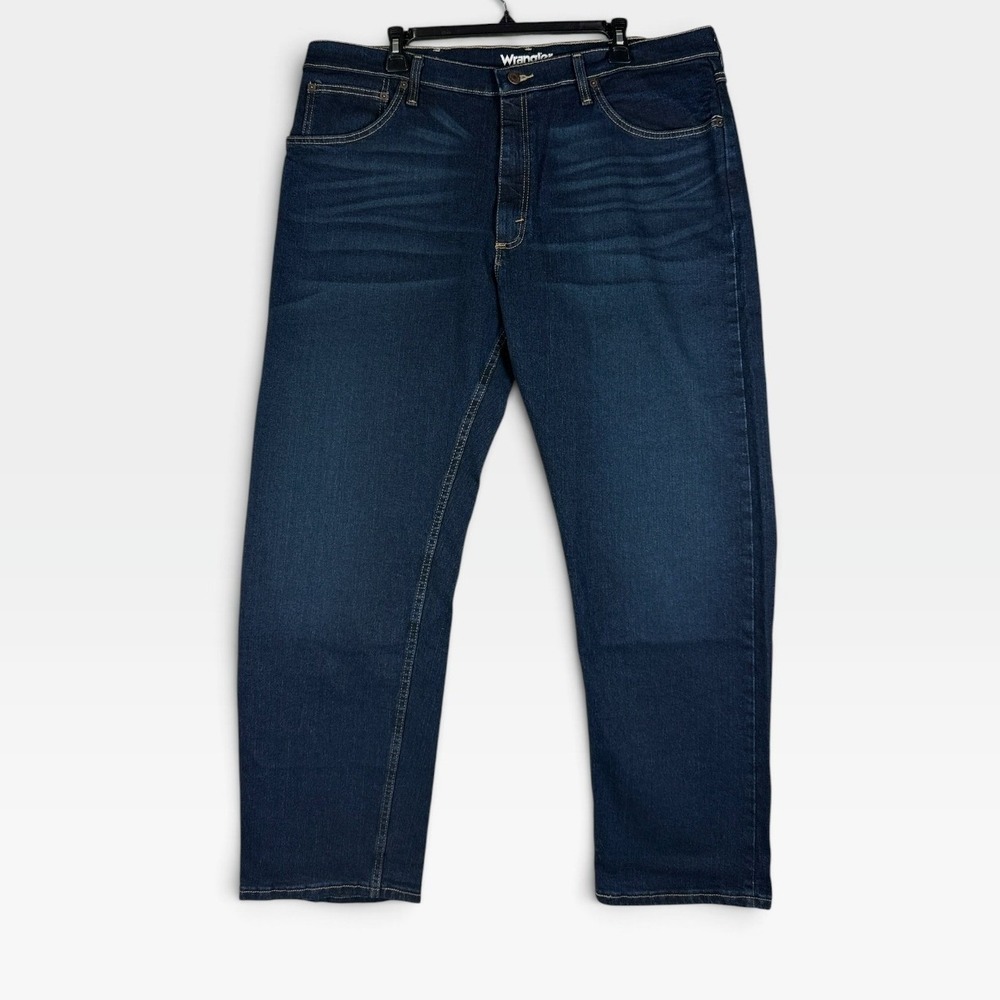 Wrangler Jeans Regular Fit Mens 38x30 Dark Wash Blue Stretch Denim NWT